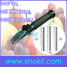 Free Shipping 3 Function scale  Brix 0-32%; OE;KMW;Plastic Material Refractometer P-RHB-32SATC Black Handle 2024 - buy cheap