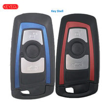 Keyecu 10 шт. сменный смарт-пульт дистанционного ключа корпус 3 кнопки для BMW YGOHUF5662 Uncut HU100R красный/синий 2024 - купить недорого