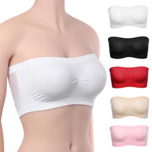 Lady's Sexy Strapless Crop Top Bra Bandeau Boob Tube Brassiere Summer Breathable Mesh Invisible Strapless Chest Wraps Tube Tops 2024 - buy cheap