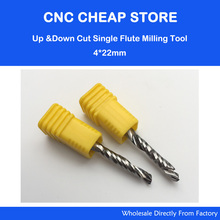2PCS HQ UP & DOWN Cut 4x22mm Single Flute Spiral Carbide Mill Tool Cutters for CNC Router, Compression Wood End Mill Cutter Bits 2024 - buy cheap