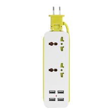 Portable1/2 Outlet Travel Power Strip Adapter Surge Protector 4 Smart USB Ports Desktop Wall Charger Station 5ft Extension Cord 2024 - compre barato