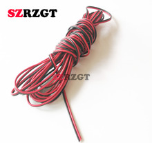 2-контактный 18AWG 20AWG 22AWG 24AWG 26AWG 28AWG черный красный кабель провод шнур 5050 3528 Светодиодная лента 2024 - купить недорого