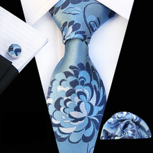 3 Pcs/Set 3.15" Men's Formal Ties Set Embroidered Peony Floral Cravat Tie with Cufflink Pocket Square 2024 - buy cheap