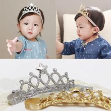 Корона принцессы ободок для маленьких девочек, эластичная повязка на голову, детский ободок для волос с орнаментом, аксессуары для волос для новорожденных 2024 - купить недорого