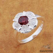 Кольцо с серебряным покрытием AR559, серебряное покрытие, модные украшения, красный камень/захватывающий/envaneka fzpaoqwa 2024 - купить недорого