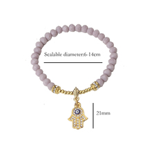 EYE EVIL 1pcs new fashion eye purple palm bracelet material trendy round evil eye charm bracelet for woman jewelry gift 2024 - buy cheap