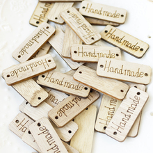 Etiquetas de regalo de madera hechas a mano, botones de madera, etiqueta colgante de embalaje, decoración de fiesta, 100 Uds. 2024 - compra barato