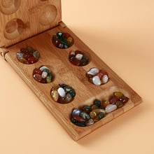 Children's Educational Toys Board Game Folding Bamboo Board Natural Agate Stone Travel Game For Children Board Strategy Game 2024 - buy cheap