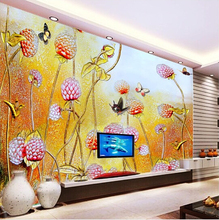Papel DE parede floral personalizado, flor 3D y mural DE mariposa para la sala DE estar dormitorio TV fondo DE pared papel pintado impermeable 2024 - compra barato