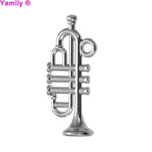 12 UDS-27x12mm tono plateado antiguo instrumento musical encanto colgante de la música encanto 2024 - compra barato