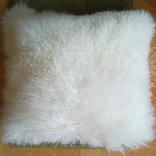 Curly Mongolian Fur Pillow Cover White Sofa Tibetan Lamb Fur Cushin Cover Chair Pillow Case Home Decor Christmas 2024 - buy cheap