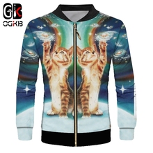 OGKB Coat Men Hot Sale 3D Zipper Jackets Print Pailey Cat Streetwear Plus Size 6XL Tops Tees Unisex Autumn Windbreaker Dropship 2024 - buy cheap