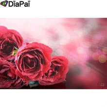 DIAPAI Diamond Painting 5D DIY 100% Full Square/Round Drill "Rose flower" Diamond Embroidery Cross Stitch 3D Decor A24366 2024 - compre barato