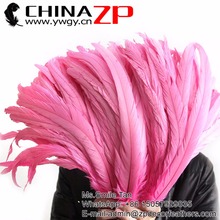 Новое поступление CHINAZP 35 ~ 40 см (14 ~ 16 дюймов) 100 шт./лот высшее качество обесцвечивающее редкое розовое петушиное хвостовое перо оптовая продажа 2024 - купить недорого
