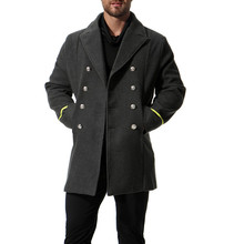 Europe and America Long Woolen Coat Men's Windbreaker New Autumn Double Breasted Wool Coat Male Fashion Trench Coat 2024 - buy cheap