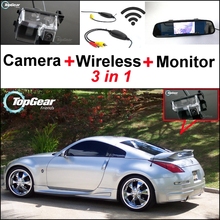 Cámara de visión trasera 3 en 1 + receptor inalámbrico + Sistema de Monitor de espejo para Nissan Sentra 350Z 370Z Fairlady Z 2024 - compra barato