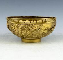 YM-cuencos de dragón de bronce y cobre puro 1028, adornos geométricos Fengshui 2024 - compra barato