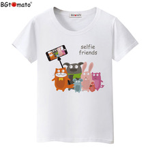 Camiseta de bgtotomate para mujer, camiseta de gato de amigos, top súper encantador, camisetas kawaii para mujer 2024 - compra barato