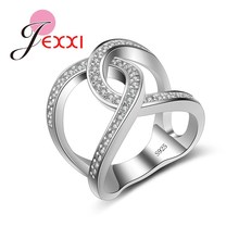 Creative Design Fashion Cross Shape Rhinestone Finger Rings Elegant Jewelry Women Wedding  Stamp  Silver Rings 2024 - buy cheap