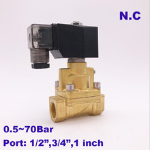 70bar air compressor solenoid valve 1/2" 3/4 1 inch Orifice 15/20/25mm NC 220V 110V 24V high pressure brass water valve 1000psi 2024 - buy cheap