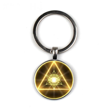 Gold Sacred Geometry Cabochon Glass Chain keychain Metal Keychain For Men Women Teachers Gift 2024 - buy cheap