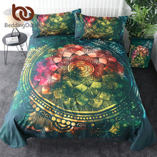 BeddingOutlet-Juego de ropa de cama con Mandala, juego de funda nórdica de lujo, Textiles florales para el hogar, colchas de color rosa, verde y dorado, 3 piezas, envío directo 2024 - compra barato