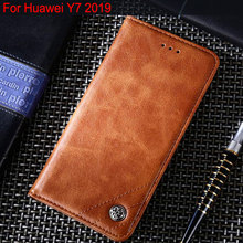 Capa de couro com flip e suporte, para huawei y7 2019, y7 2019 2024 - compre barato