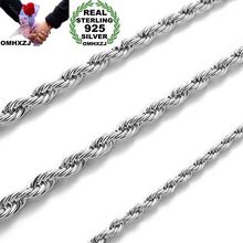 OMHXZJ Wholesale Personality Fashion Unisex Party Wedding Gift Silver 3MM Rope Chain 925 Sterling Silver Chain Necklace NC185 2024 - buy cheap