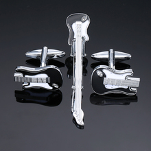 Luxury high quality Guitar Pattern Cufflinks Tie Clip Set Mens Accessories Fashion Cuff links Business Gift Brand Jewelry 2024 - buy cheap