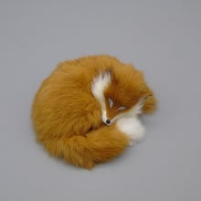 simulation fox polyethylene&fur yellow lying fox about 14x13x5cm model prop handicraft home decoration gift b1720 2024 - buy cheap