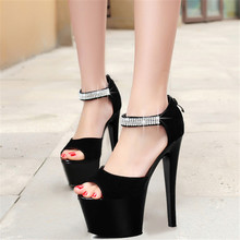 Sexy fashion models new high heels, nightclub pole dancing shows, 17cm high heels sandals 2024 - buy cheap