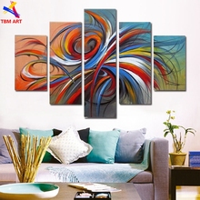Grande pintura a óleo abstrata sem moldura arco-íris moderno de parede presente para sala de estar decoração de casa jlvyj119 2024 - compre barato