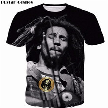 Camisetas con estampado de PLstar Cosmos para hombres y mujeres, camisas con estampado de Marley, estrella de Reggae, estilo Rock, Hip Hop, 3D, Hipster 2024 - compra barato