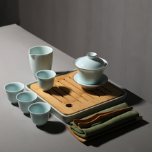 Чайный набор кунг-фу PINNY Celadon, пигментированный керамический фарфоровый чайник, 150 мл, Gaiwan с чайным поддоном, 50 мл, чайные чашки для чая, украшение для торжественных церемоний 2024 - купить недорого