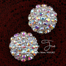 50pcs/lot 14MM 2Colors Starburst Mini Round crystal Metal Buttons For Wedding Handmade AB Decorative Rhinestone Button For Craft 2024 - buy cheap