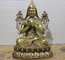 Tibetan Pure Brass Copper Temple Master Je Tsongkhapa Tsong-Kha-Pa Buddha Statue 30cm 2024 - buy cheap