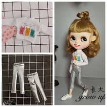 Fashion Doll's Blyth Clothing Long T-shirt and Leather Pant for blyth, OB24, Azone 1/6 Doll accessories for dolls 2024 - buy cheap