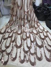 Tecido de rede bordada com miçangas, de super qualidade, tecido de renda de tule africano para vestido de festa 2024 - compre barato