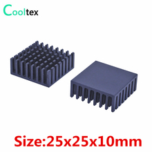 (200 pçs/lote) 100% nova 25x25x10mm preto Alumínio dissipador de calor do radiador do dissipador de calor para IC chip de refrigeração refrigerador 2024 - compre barato