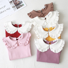 Spring Autumn Kids Girl T-shirt Children Long Sleeve Peter Pan Collar Tees Fashion Baby Girl Blouse Tee Tops Lovely Clothes 2-8T 2024 - buy cheap