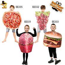 Disfraz de Pizza para niños, juego de rol, mono de helado, uva y hamburguesa, Cosplay para Halloween 2024 - compra barato