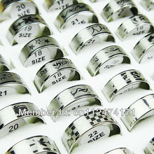 Men's Jewelry 50pcs Mix Style Silver Stainless Steel Rings for Women Mens Wholesale Jewelry Lots B336 2024 - buy cheap