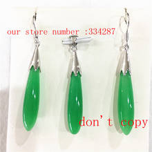 new natural green jades pendant and earrings set  2color 2024 - buy cheap