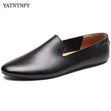 YATNTNPY Fashion Casual Shoes Men Soft Leather Shoes Man driving Shoes Comfort flat spadrilles Slip-on Moccasins 3 Solid color 2024 - buy cheap