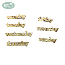 Happymems Wood Letters 10pcs/lot Saunday to Saturday Mixed Wood shapes Wooden chipboard Scrapbooking Embellishment DIY Craft 2024 - buy cheap