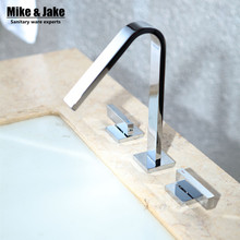 Deck mounted 3 hole basin mixer chrome basin faucet white crane bathroom faucet mixer tap water cock for bathroom 2024 - buy cheap