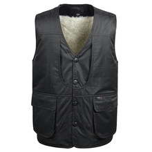 Fleece Warm Padded Men Vest Winter 2019 Male Casual Green Black Photographer Multi Pocket Sleeveless Waistcoat With Many Pockets 2024 - buy cheap