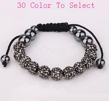 BEST hot fashion new arrive bertrsd Gray10mm micro pave cz Disco ball Beads    Bracelet bmgjkyhk For . crystal 2024 - buy cheap