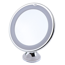 Espejo de espejo de pulido y maquillaje, iluminación LED con aumento de 10X, rotación de 360 °, bloqueo de succión 2024 - compra barato