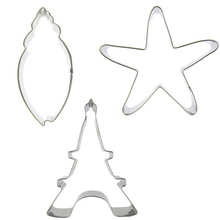 Conch, Starfish, Iron tower shape 3  pieces biscuit cutting molds, baking tools, cake decorating soft candy tools. 2024 - buy cheap